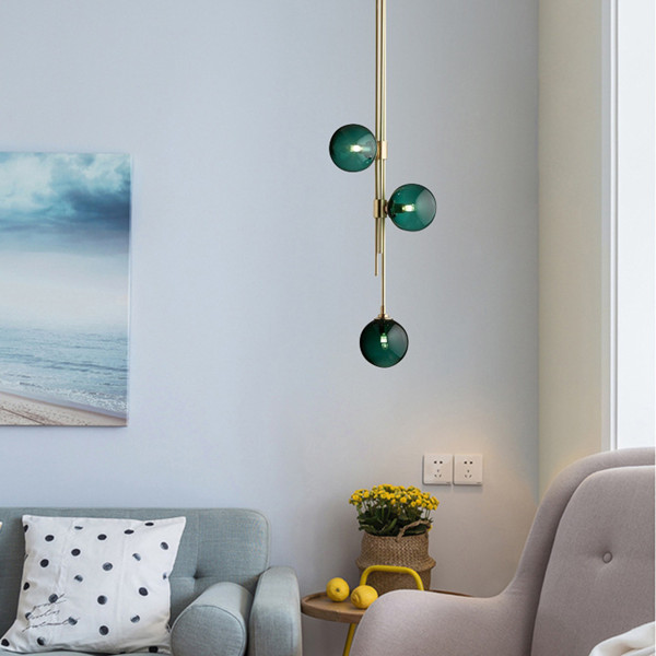 Золото Cri 80 покрыло медный современный свет Dia 28cm света шкентеля стеклянный привесной