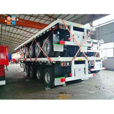 Reboque de carregamento pesado do recipiente dos eixos 60t da plataforma lisa 4 semi