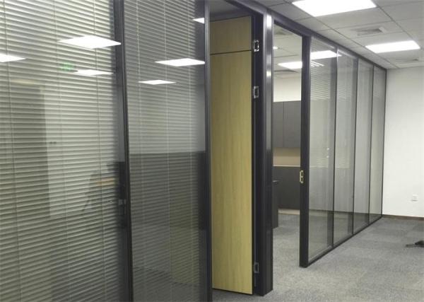 Room Divider Aluminum Frame Tempered Glass Office High Partition Wall