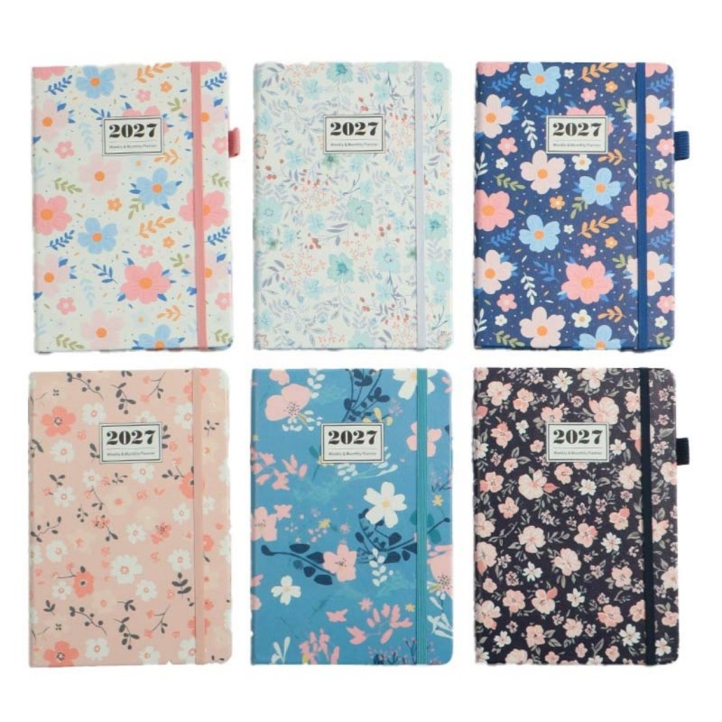 100gsm paper Floral Daily Weekly Monthly Planners Diary Notebook Full Color Printing Custom