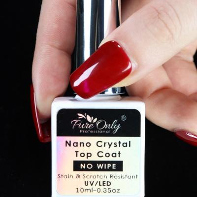 Long-Lasting High Gloss UV Gel Top Coat No Wipe and LED Lamp Cure Time 30s for Salon Results