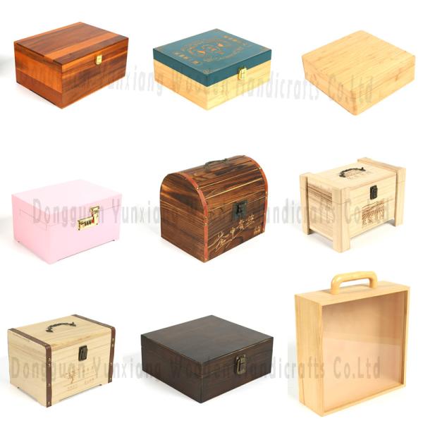 Natural Unfinished Small Wooden Jewelry Box DIY Hinged