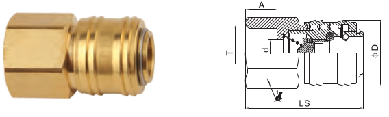 собственноручный латунный быстрый тип соединений 1.6MPa Semi автоматический