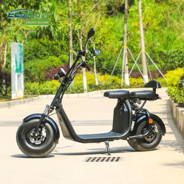 EcoRider 2018 1500 W 60v 12ah Lithium Battery 2 Wheel Electric Scooter , Electric Harley Scooter with double seats