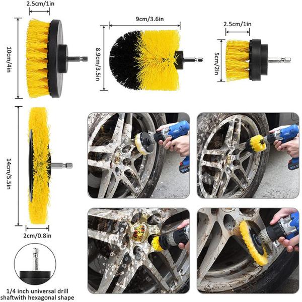 Высококачественный съемный сверло мягкая кисть автомобильная детализация кисть восковая губка для внутренней наружной стирки