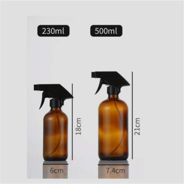 Odorless 8oz Amber Glass Trigger Spray Bottle , CE Amber Glass Bottle With Spray Top