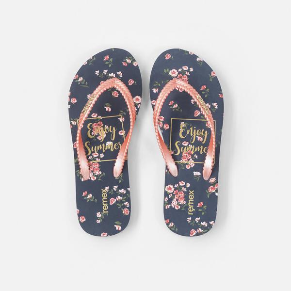 Womens Flowers Printed Water Resistant EVA Flip Flop With Thick Sole