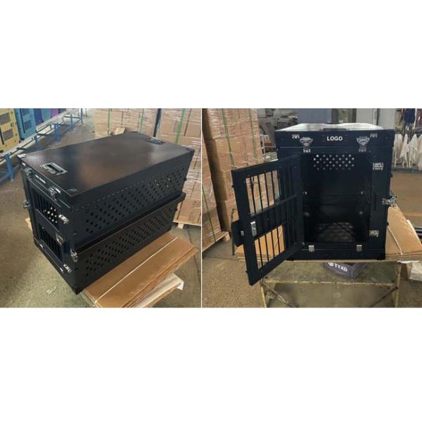 Коробка собаки черного цвета большая алюминиевая складывая для собаки Trainning