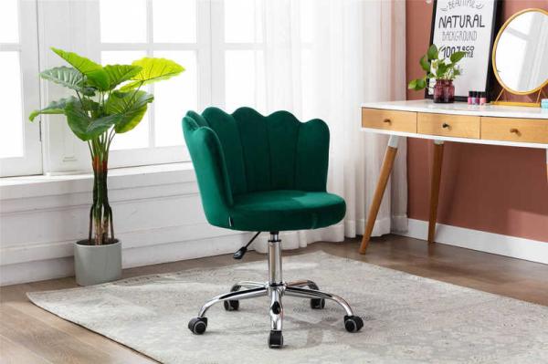 Tomile Curved Backrest Seashell Living Room Office Chair Silver Feet  Base