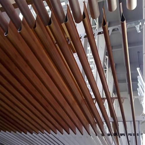 Aluminium Alloy Suspended Ceiling Profiles Droplet Shaped Wood Grain Stretch