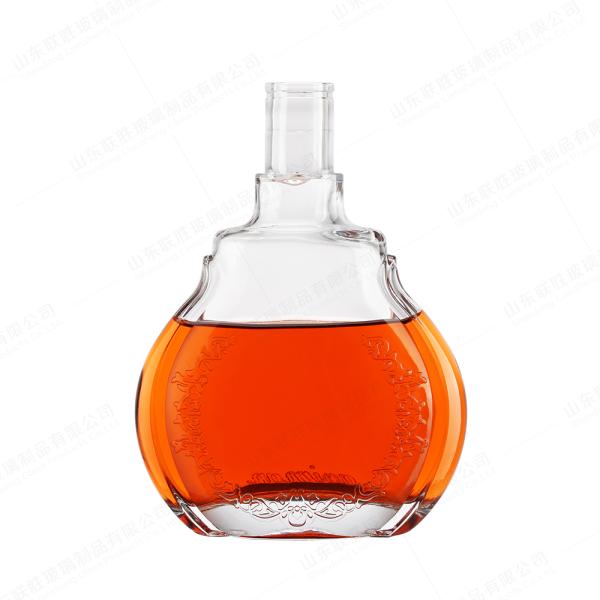 200ml 250ml 500ml 750ml Liquor Clear Glass Bottle With Cork Logo