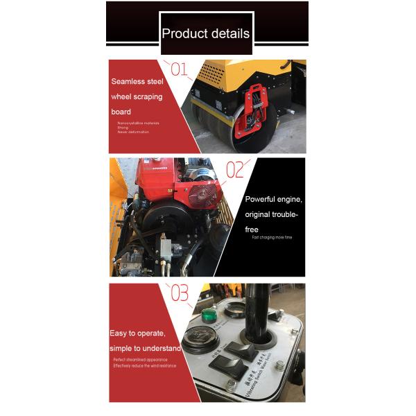 Compact 9hp Ride-on Double Drum Vibratory Roller Compactor for Small Road Projects