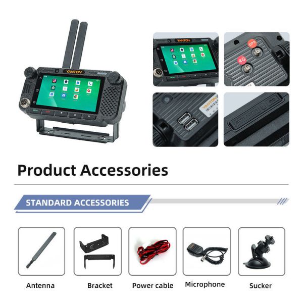 YANTON TM-7600 Professional 4G LTE PTT Radio with GPS and IP Network for Mobile Car Communication