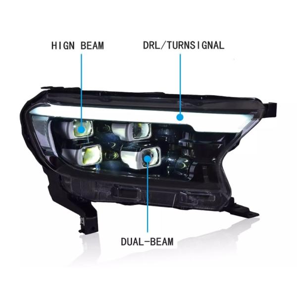 El auto del coche enciende la señal de vuelta de la luz de la cola de la linterna de 4 lentes Ford Ranger 2015