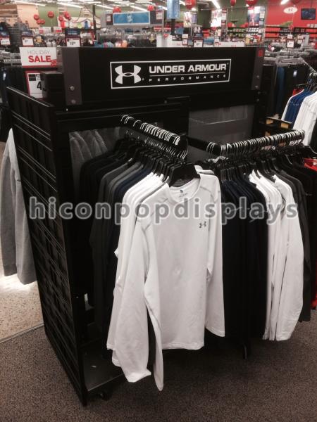 Sportswear Free Standing Clothing Store Fixtures / Display Racks For Retail Stores