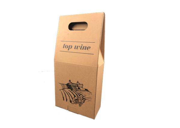 O empacotamento biodegradável da caixa de presente do vinho de Brown/três engarrafa a caixa de presente do vinho