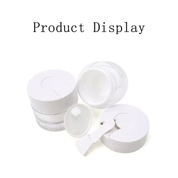 15/30/50g Clear Double-Wall Cosmetic Cream Jar with Built-in Hygienic Spoon for Moisturizer, Face Mask & Skincare