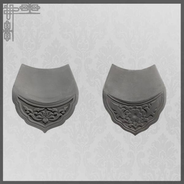 Clay Material Grey Japanese Roof Tiles Produced With Traditional Handmade Techniques