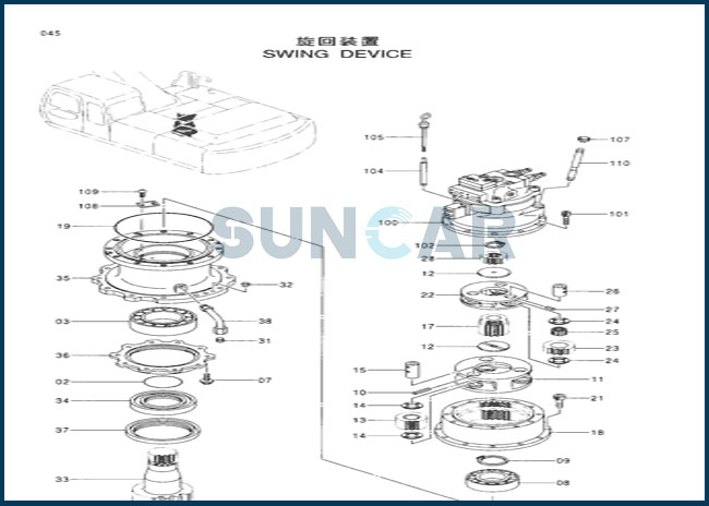 уплотнение масла 4382769 4424516 для прибора EX300-5 EX350H-5 EX350K-5 качания