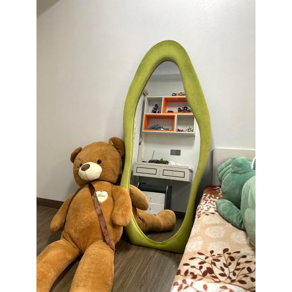 Floor Standing Large Arch Lighted Full Body Length Mirror with LED Lights in Silver