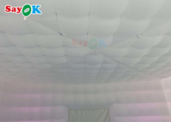 Tenda de ar inflável branca móvel 8x8x4m para festas felizes