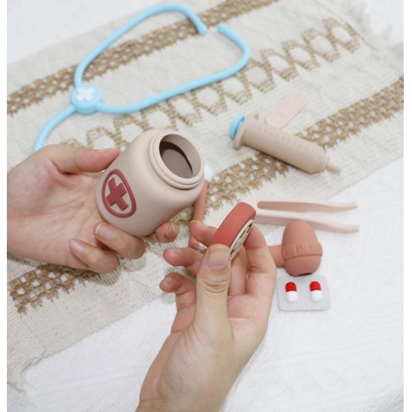 204g Silicone Doctor Toy Set Customized Medical Carry Case For Kids