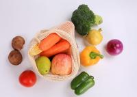 Sac de maille de coton de supermarchés porteur plus de 5 kilogrammes pour le légume et le fruit