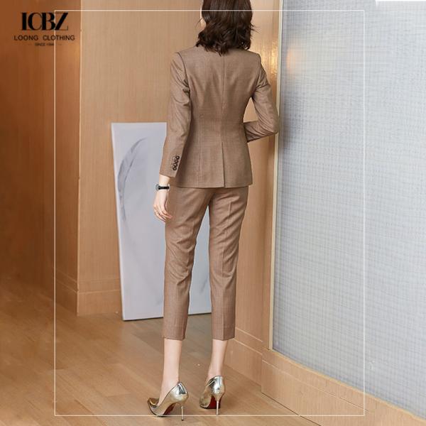 Trabalho de Mulheres Profissionais Usar 3 Peças Set Colete Calça Traje com Blazer e Calças