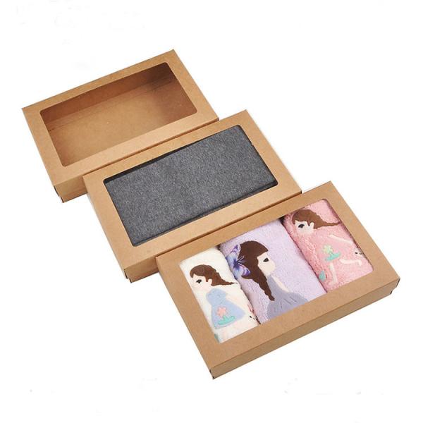 Yellow Window Box Packaging / Clothing T Shirt Packaging Box Logo Customized