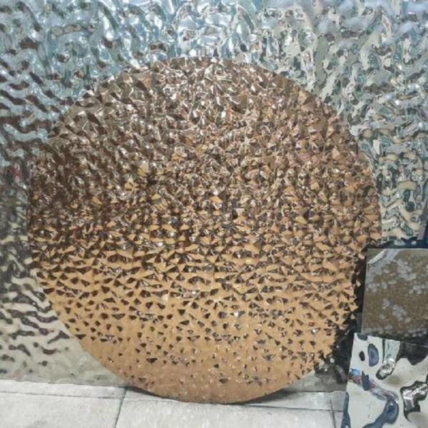 304 рельефный водяной риф дизайн образец листок из нержавеющей стали 0,3 - 3,0 мм зеркальная отделка
