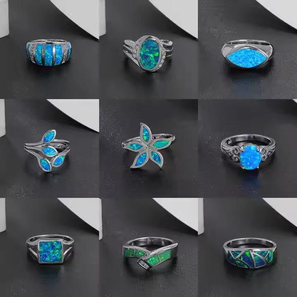 Natural Gemstone Quartz Adjustable Sterling Opal Jewelry 925 Sterling Silver ring