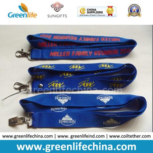 High quality dye-sublimated full color woven lanyard w/swivel crocodile clip/claw clip/cellphone loop