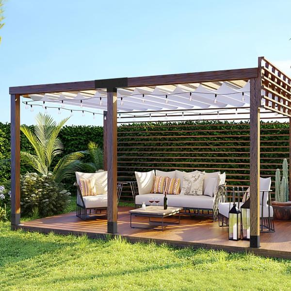 Heavy Alloy Steel Pergola Kit with 3-Way T-Shape Brackets for 4x 4 Lumber DIY Pergola Brackets for Gardens Metal Gazebo Kits