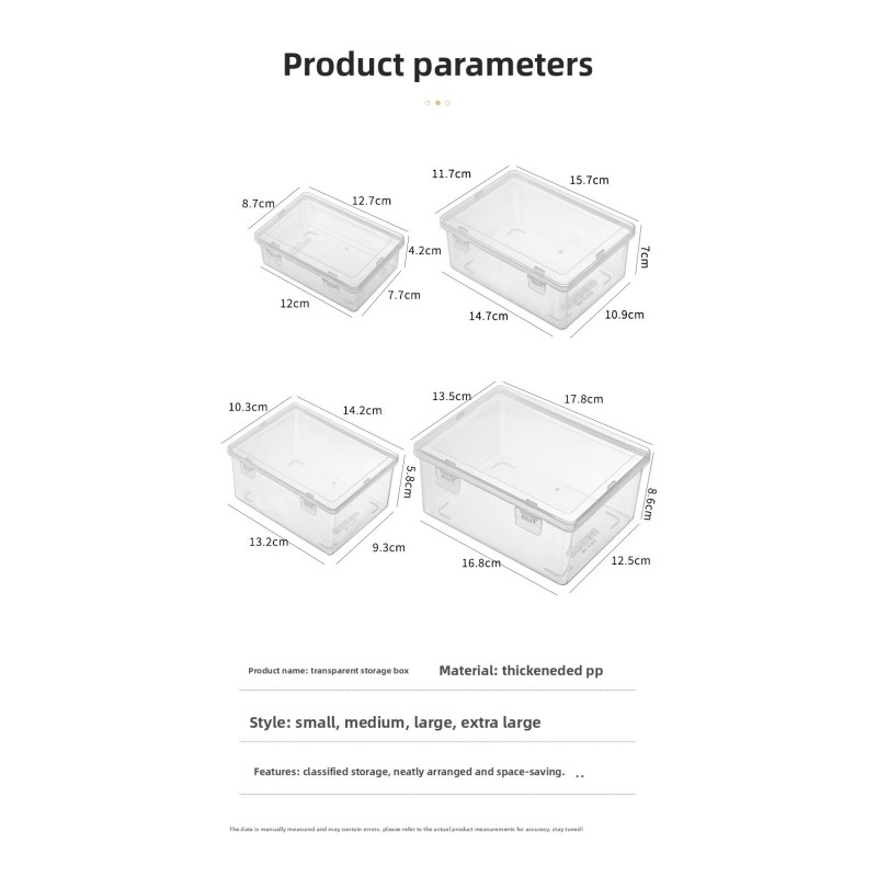 Hot Selling Minimalist Household Desktop Rectangle Dust-Proof Transparent Clear Plastic Storage Box for Sundries
