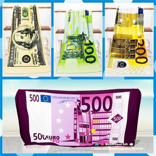70x140cm cheap beach towels free shipping towel beach towel microfiber Money Euros Dollar