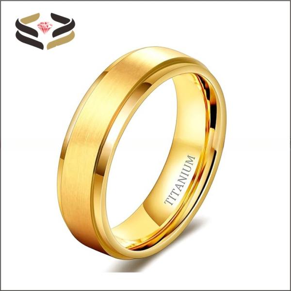 Gift Gold Black Titanium Wedding Band Matte Finished 4mm 6mm 8mm For Men Women