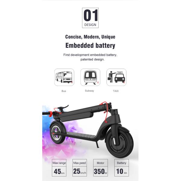 36V 250W Two Wheel Drive Electric Scooter 10 Inch Foldable Adult Electric Scooter