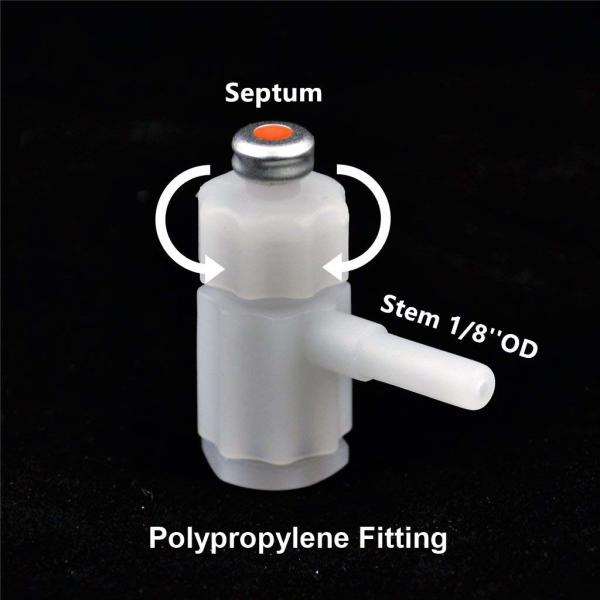 Tedlar PVF Gas Sampling Bag 0.5L 1L 3L - Pack Of 10 - Air Sampling Bag - Polypropylene/Stainless Steel/PTFE Fitting
