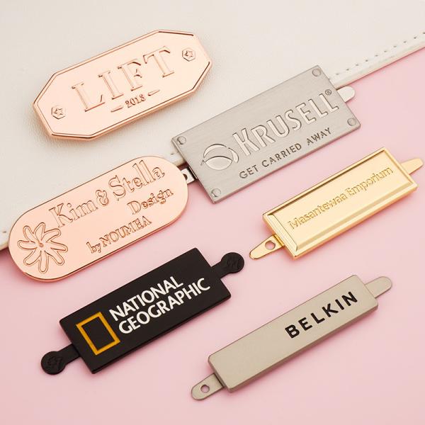 Custom Die Cast Round Metal Logo Tag for Handbags Eco-friendly Custom Logo Customized