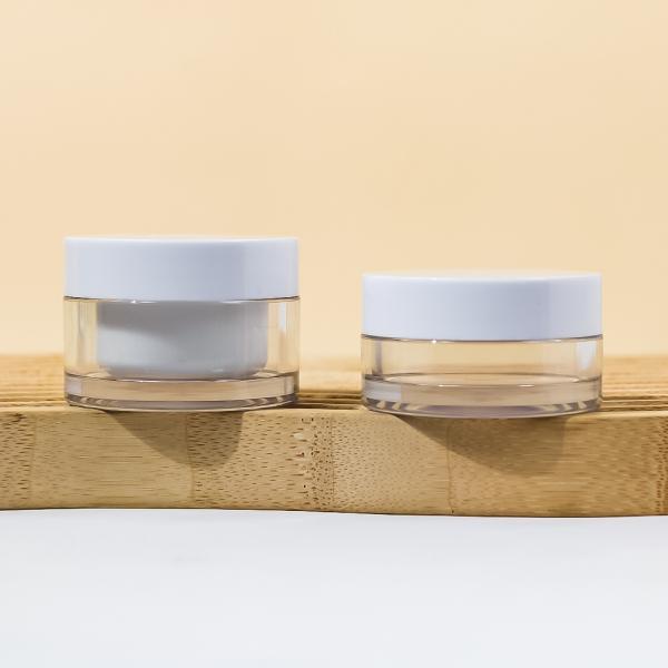 PET Double-Layer Cream Jar 15ml-100ml with Screw Lid
