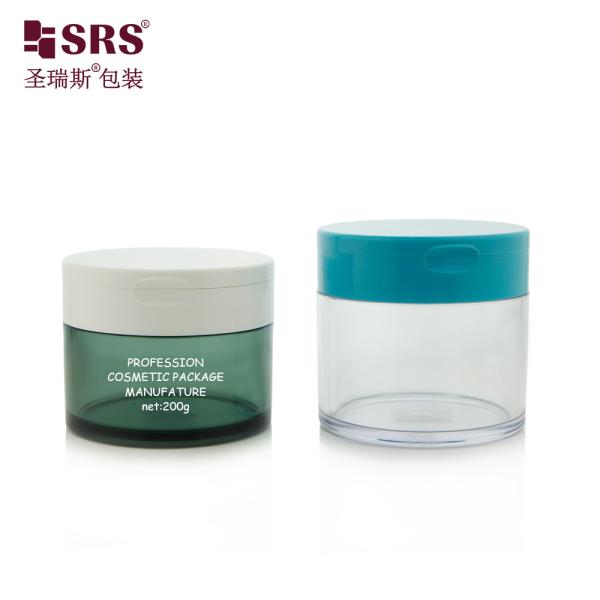 PETG003 100g 120g 150g 200g 250g Injection Custom Semi-transparent Color Plastic Body Scrub Jar Spoon With Magnet