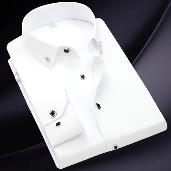 GALLERY White Long Sleeve Business Unisex Camisas Oversize Formal Shirts For Men's Polo Shirt clothes