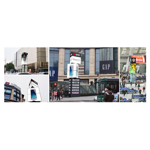 JCVISION подгоняло дисплей башни СИД на открытом воздухе дисплея Signage цифров вращая