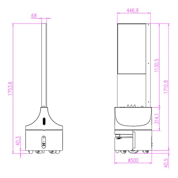 Smart Mobile Advertising Robot 30-inch Transparent OLED Interactive Advertising Robot for Shopping Malls & Showrooms