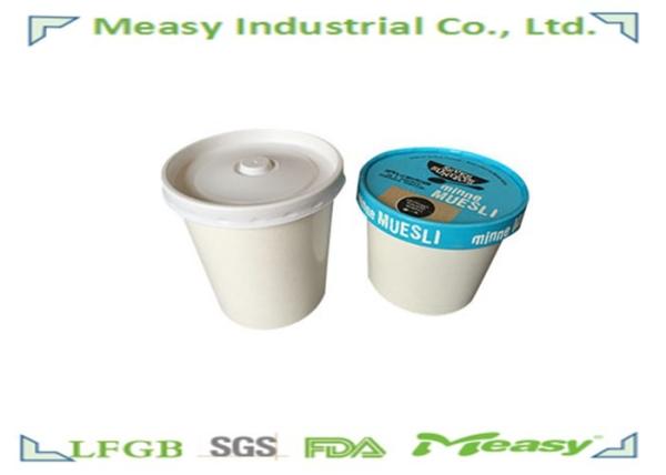 Eco friendly disposable soup bowls , paper food storage containers Matching Paper Or Plastic Lid