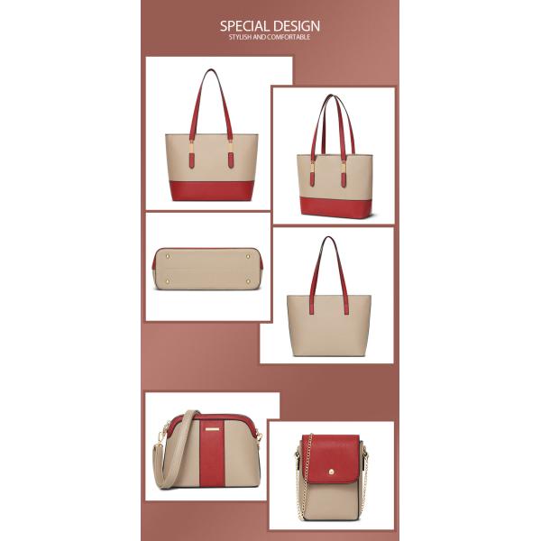 Fashion Letter Print Cotton Tote Bag for Women Large Capacity Three Piece Handbag Set