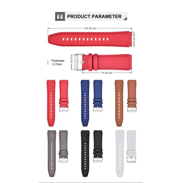 Меняемый неподдельный кожаный ремешок для часов, ремешок телячьей кожи 22mm