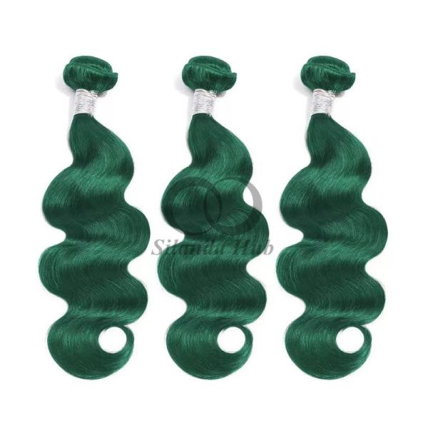 Green Body Wave Remy Human Hair Bundles Sew In Weave Bundles Brazilian Bundle Deals