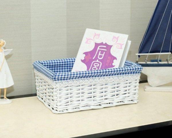Hand Woven Decoration Organizer Rattan Willow Wicker Cutlery Fruit Storage Tray Home Decoractions Win Boxes basket