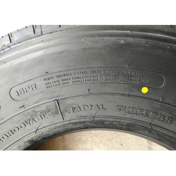 Reinforced 11R 22.5 Truck Tires , Low Rolling Resistance Tires 4 Zigzag Grooves